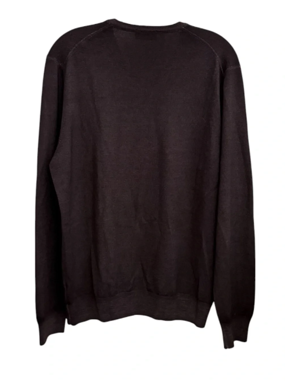 Gran Sasso Vintage Made in Italy 100% Virgin Wool V-Neck Sweater Brown Large